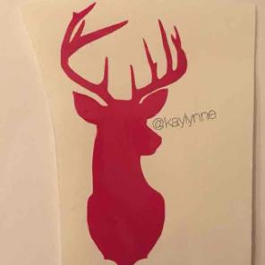 Dark Pink Deer Decal