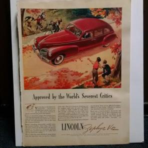 Original Dec 1940 Lincoln Zephyr Car ad