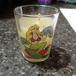 Vintage Mermaid Shot Glass Candle