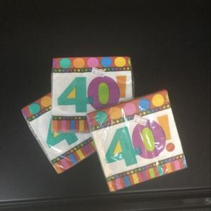 40! Party Napkins (3 Pc)