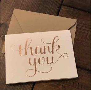 Rose Gold Wedding Thank You Card Sets