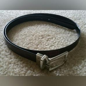 Reversible leather belt, brown or black