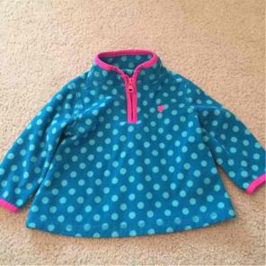 Oshkosh blue and pink fleece quarter zip