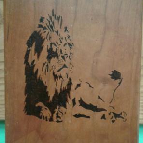 Lion Woodburning