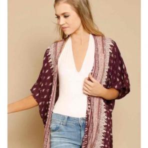 Aztec Plum over shoulder shawl