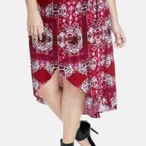 Plus size asymmetrical skirt