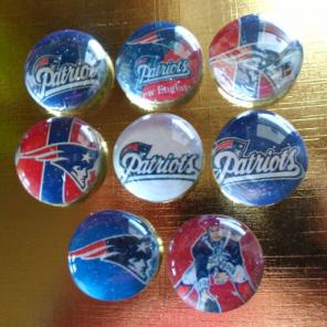 New England Patriots glass bead magnets