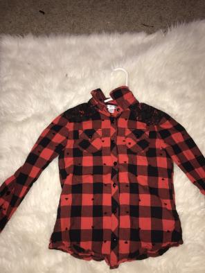 red flannel plaid shirt