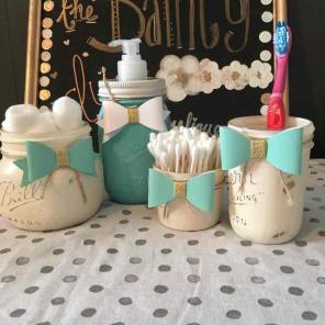 Handmade Mason Jar Bath Set