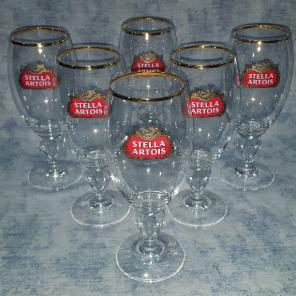 Stella Artois Beer Glasses Set of 6