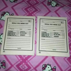 2 PINK & BLACK MESSAGE PADS