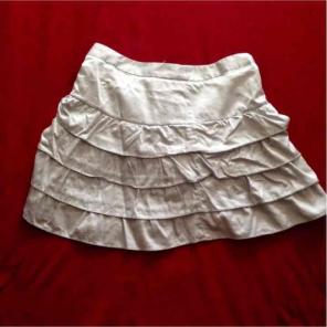 Ann Taylor Loft Ruffled Gray Skirt
