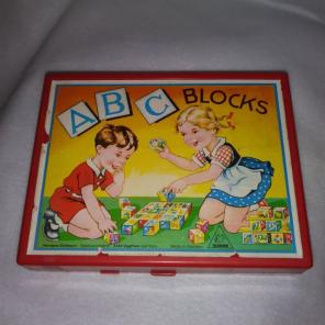 Vintage Eichhorn Wooden Litho ABC Blocks