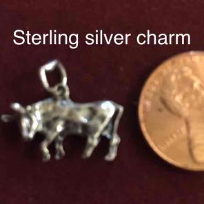 Sterling silver charm longhorn