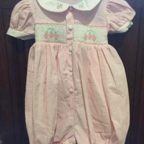 Pink and white smocked indie