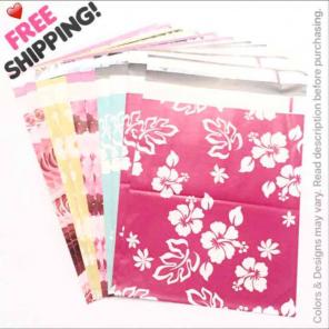(40) 10x13 Floral Print Polymailers Mix