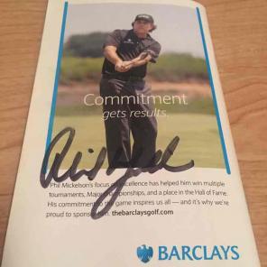 Phil Mickelson Autograph - 2013 Barclays