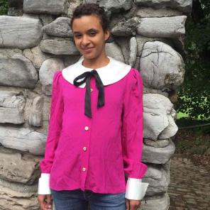 Vintage 80's Magenta Lolita Sailor Shirt