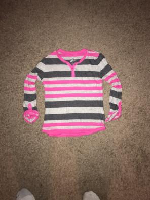 Justice Stripe Long Sleeve Top