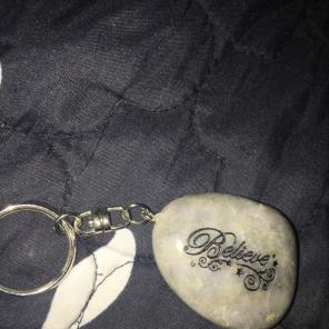 Rock Keychain Believe