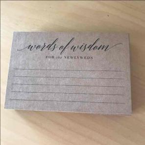 Words of wisdom for the newlyweds cards.