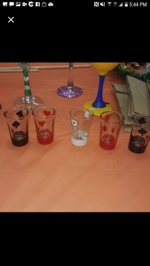 Card suit shot glasses