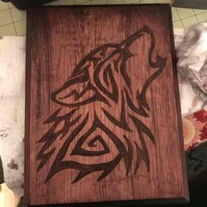 Tribal wolf burning