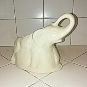 White ceramic elephant planter