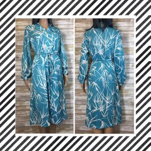 Vintage Blue Tropical NPC Fashions Dress