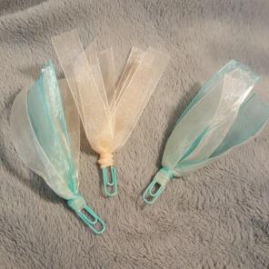 Ribbon paperclip - turquoise and peach