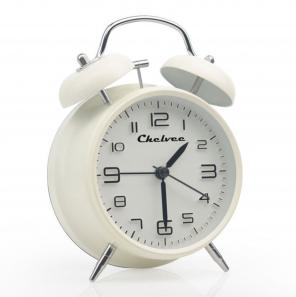 NEW White Antique Alarm Clock