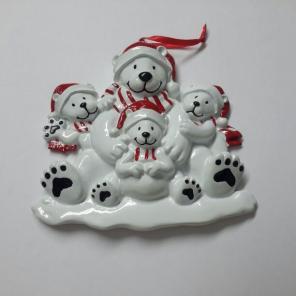 Polar Bear Family Ornament to Write On