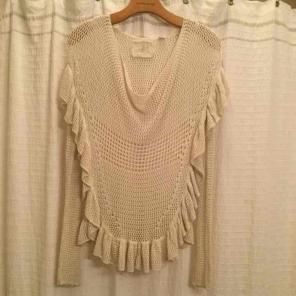 Ruffled Shoulder Sweater