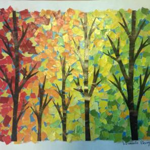 Fall foliage collage artwork