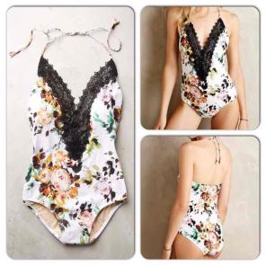 Anthropologie Lace-Front One-Piece