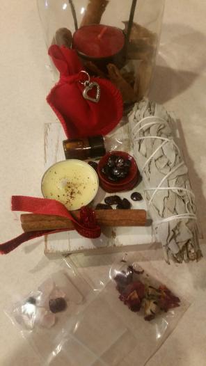 Love mojo bag kit w smudging sage ,stone