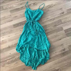 Turquoise high low dress