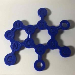 Caffeine Coaster - Molecule 3D Printed