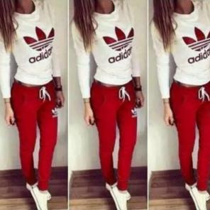 Xsmall red n white adidas sweatshirt set