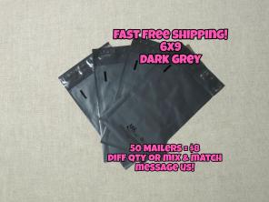100 Poly Mailers 6x9 Dark Grey