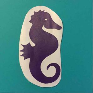 Purple Seahorse Decal
