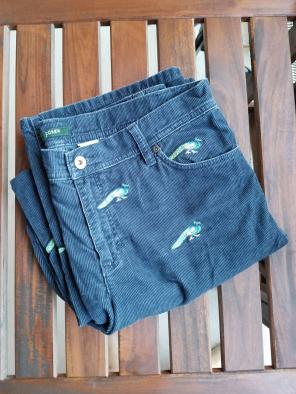 Vintage J. Crew peacock corduroy pant