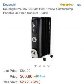 Brand-new delonghi 1500w portable heater