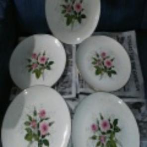 Warranted 22 kt. gold trim Rose plates