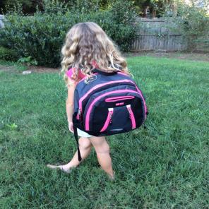 Black ES backpack With Hot Pink Zippers