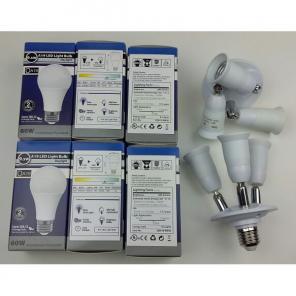 6 Light bulbs 2 socket adaptors E26 E27