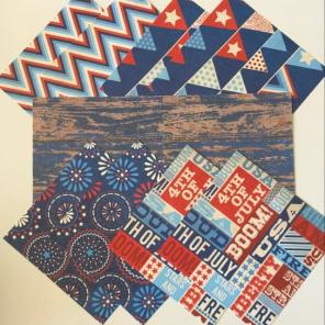 Patriotic Patterned Scrapbooking Papers