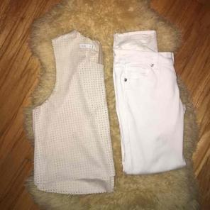 Bundle:Faux Suede top,CelebrityBlue pant