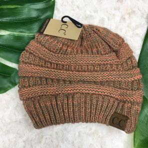 C.C Beanie 2 Tone Taupe And Peach