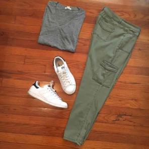 Mossimo green khaki cargo ankle pant